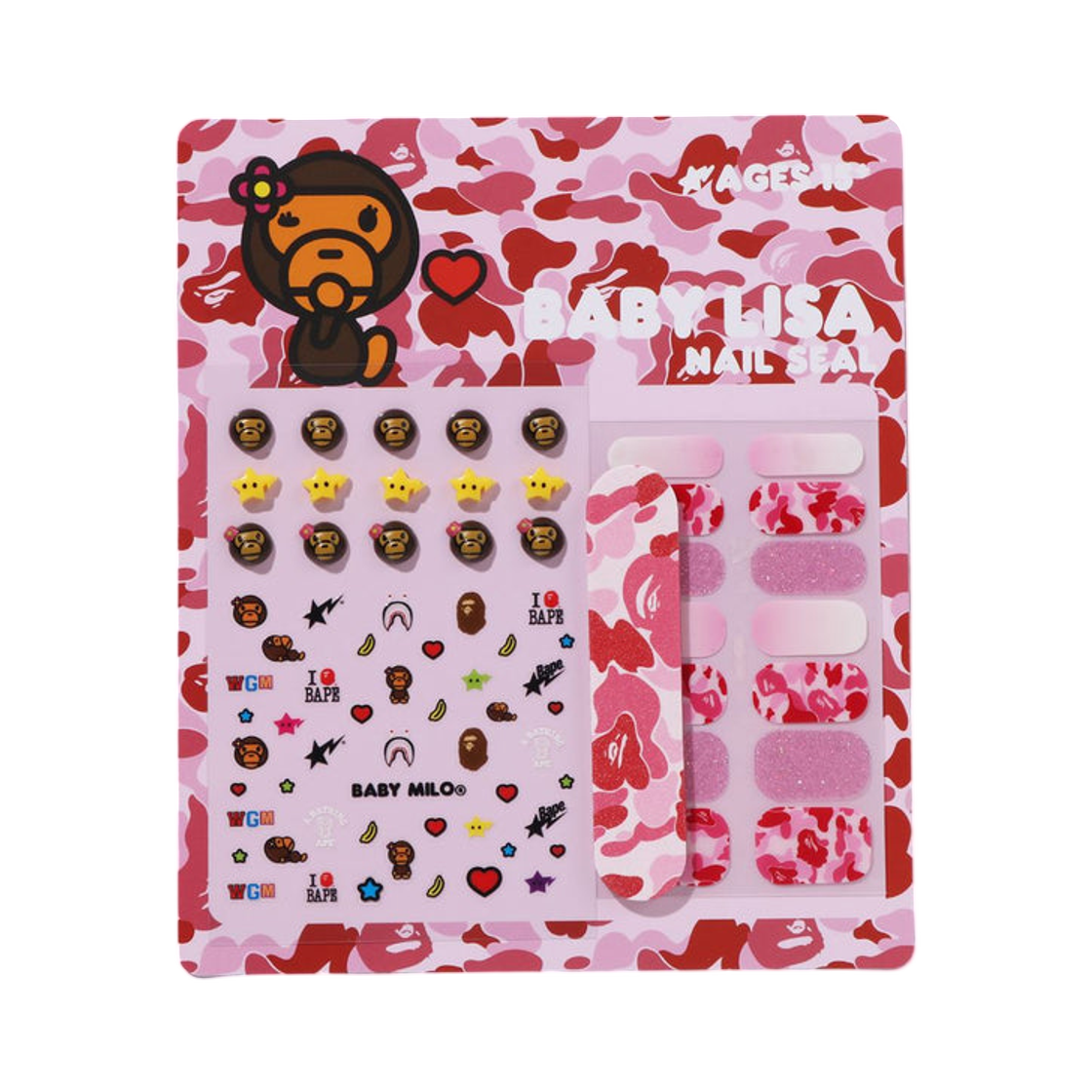 베이프 베이비 리사 네일 실 세트 핑크(BAPE Baby Lisa Nail Seal Set Pink)