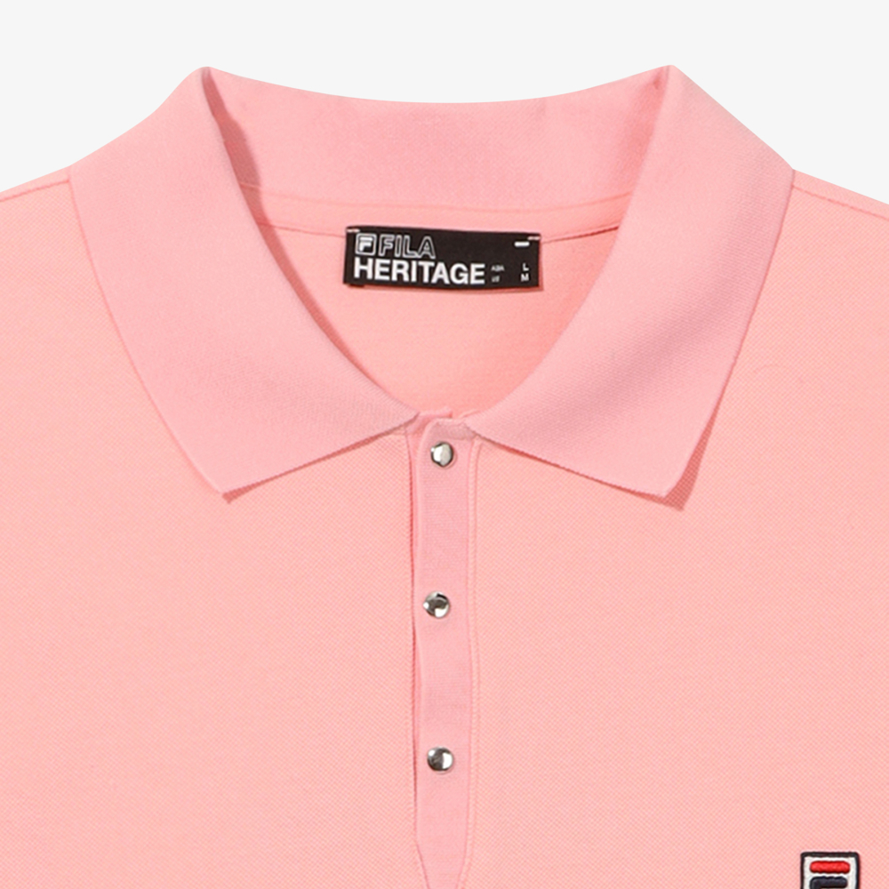 [6% 적립] FILA HERITAGE COLLECTION 오버핏 피케 반팔티 핑크([6% 적립] FILA HERITAGE COLLECTION INDIRIZZO Pique Polo Pink) - 4