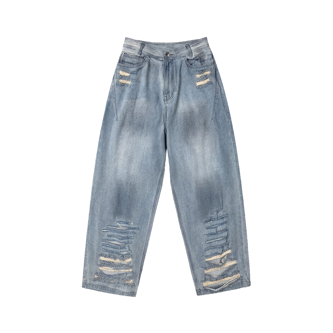 비엘알 디스트로이드 빈티지 오일 워싱 데님 팬츠(BLR Destroyed Vintage Oil Washing Denim Pants)