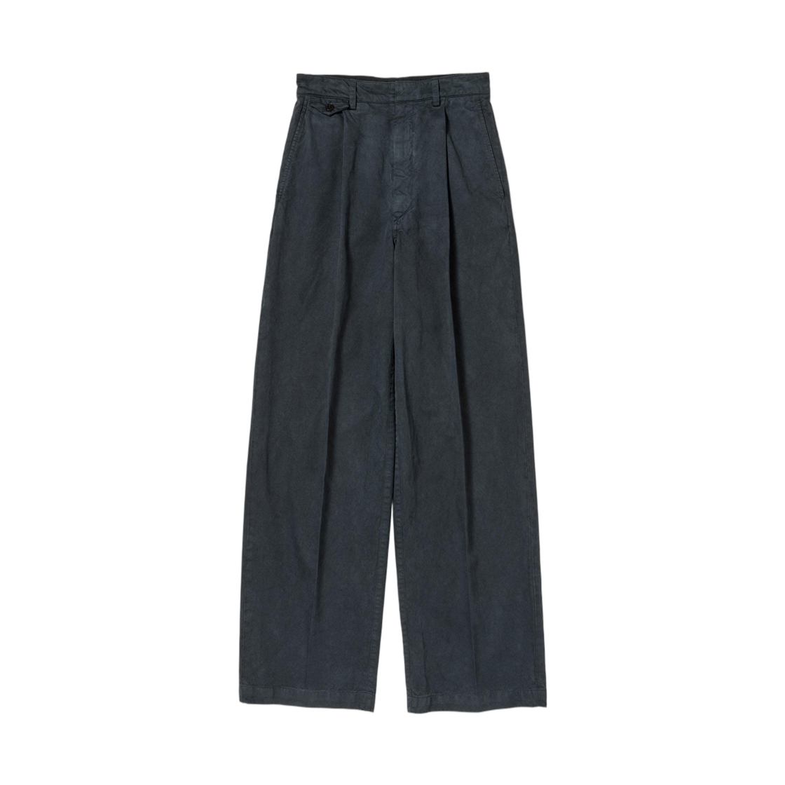 (W) 오라리 가먼트 다이드 핀스 라이트 치노 원턱 와이드 팬츠 블랙 - 26SS(Auralee Garment-Dyed Finx Light Chino One-Tuck Wide Pants Black - 26SS) - 1
