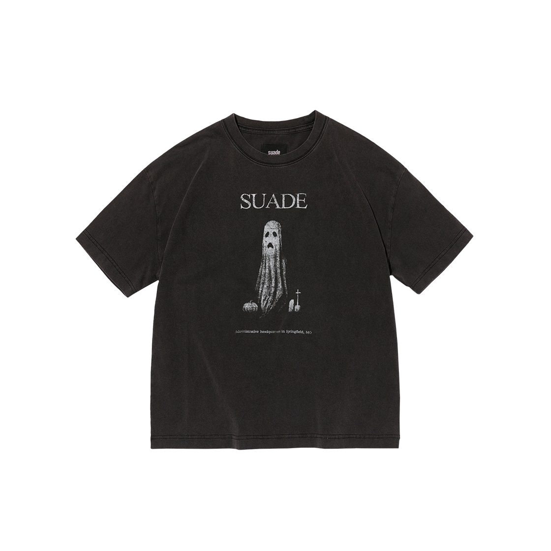 스웨이드 고스트 크롭 티 다크 브라운(Suade Ghost Cropped Tee Dark Brown)