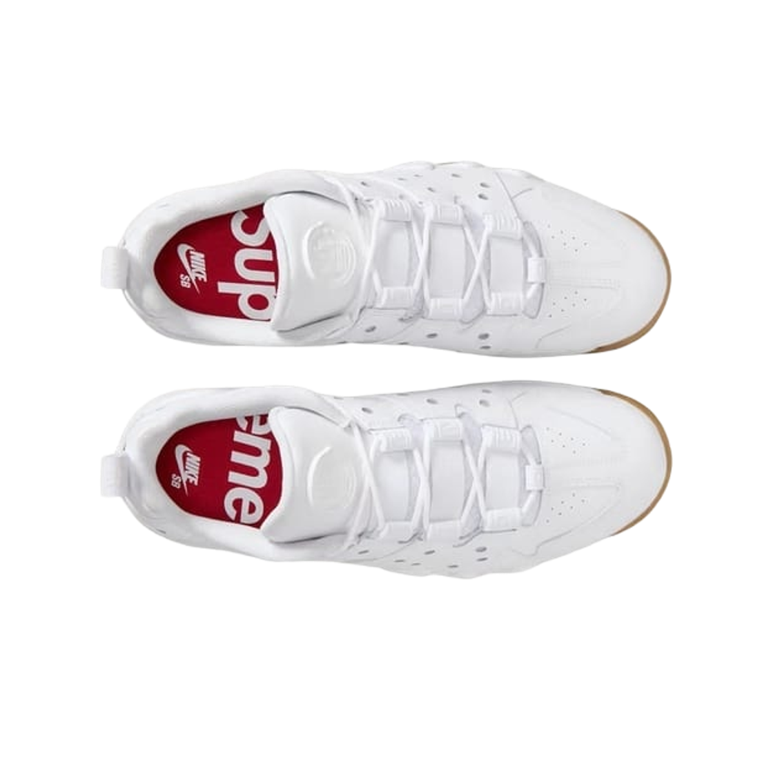 나이키 x 슈프림 SB 에어 맥스 2 CB 94 로우 화이트 바시티 레드 화이트 검 라이트 브라운(Nike x Supreme SB Air Max 2 CB 94 Low White Varsity Red White Gum Light Brown) - 2