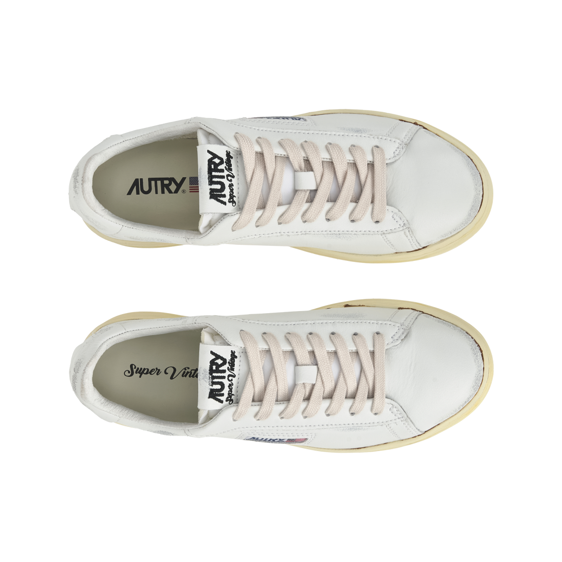 오트리 달라스 슈퍼 빈티지 로우 레더 스니커즈 화이트(Autry Dallas Super Vintage Low Leather Sneakers White) - 5