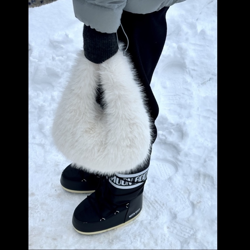 (W) Moon Boot Icon Nylon Boots Black 착용 스타일