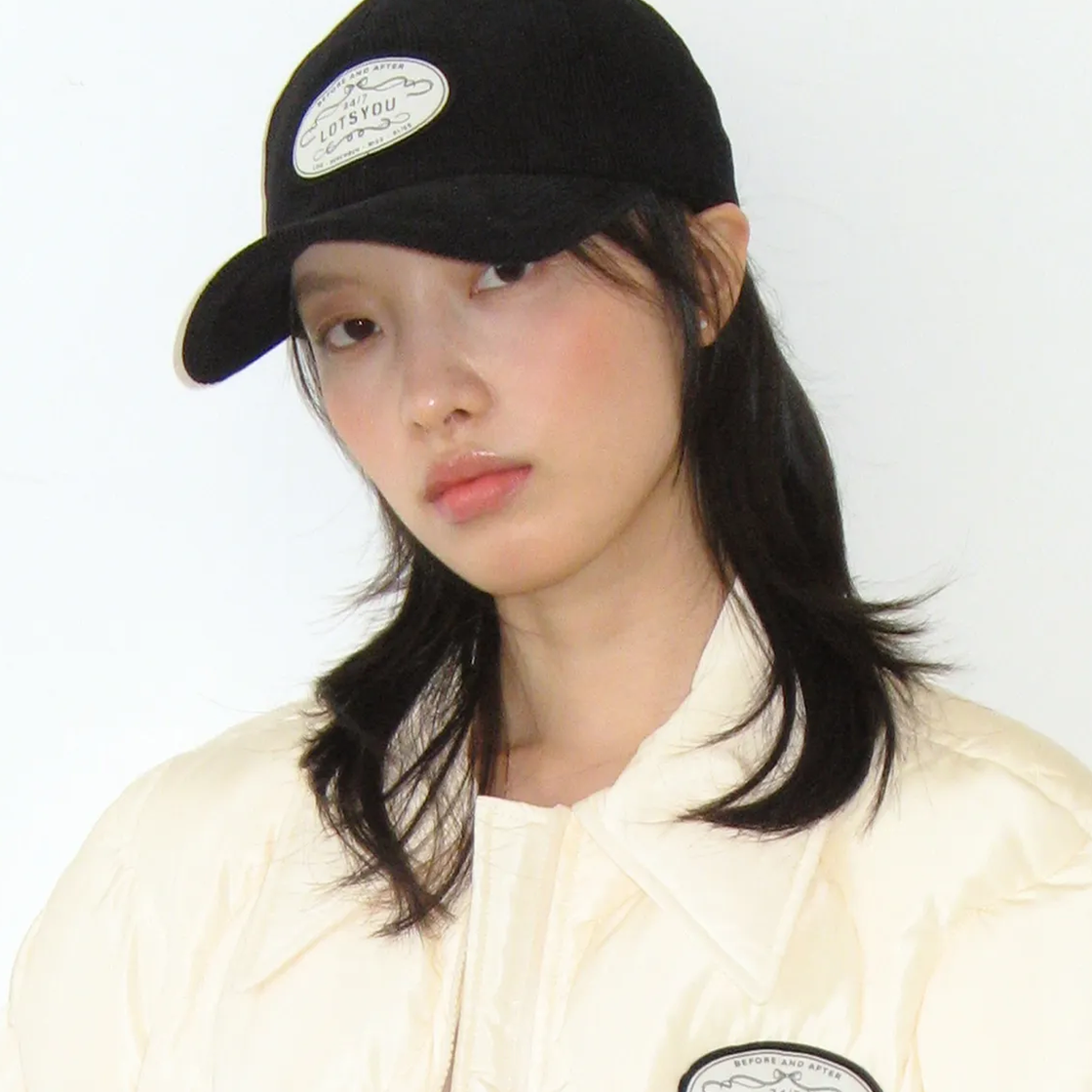 라츠유 클래식 코듀로이 볼캡 블랙(LOTS YOU Classic Corduroy Ball cap Black) - 2