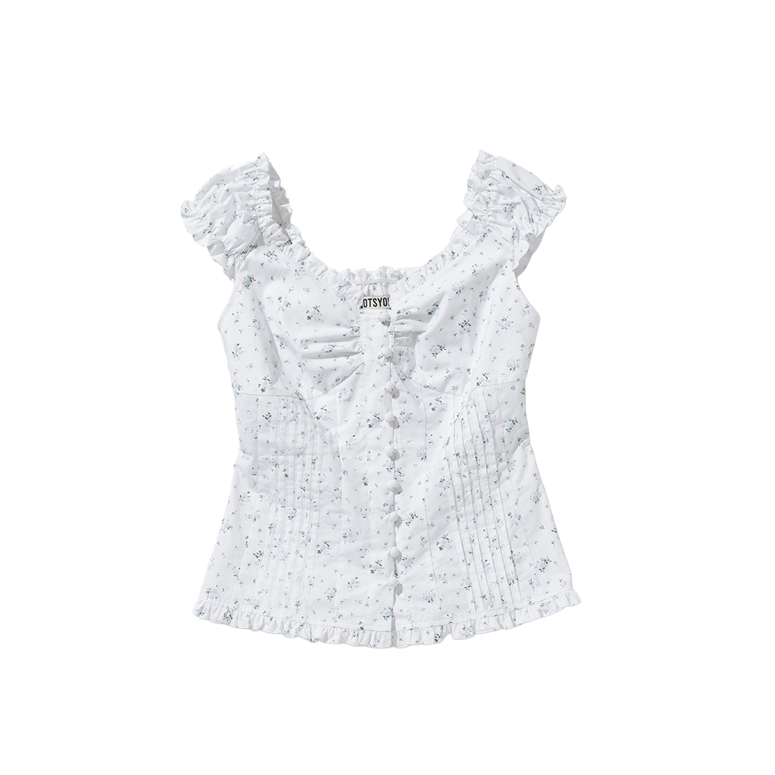 PWTF2SSW112WHT LOTS YOU April Blossom Lace Top Ivory