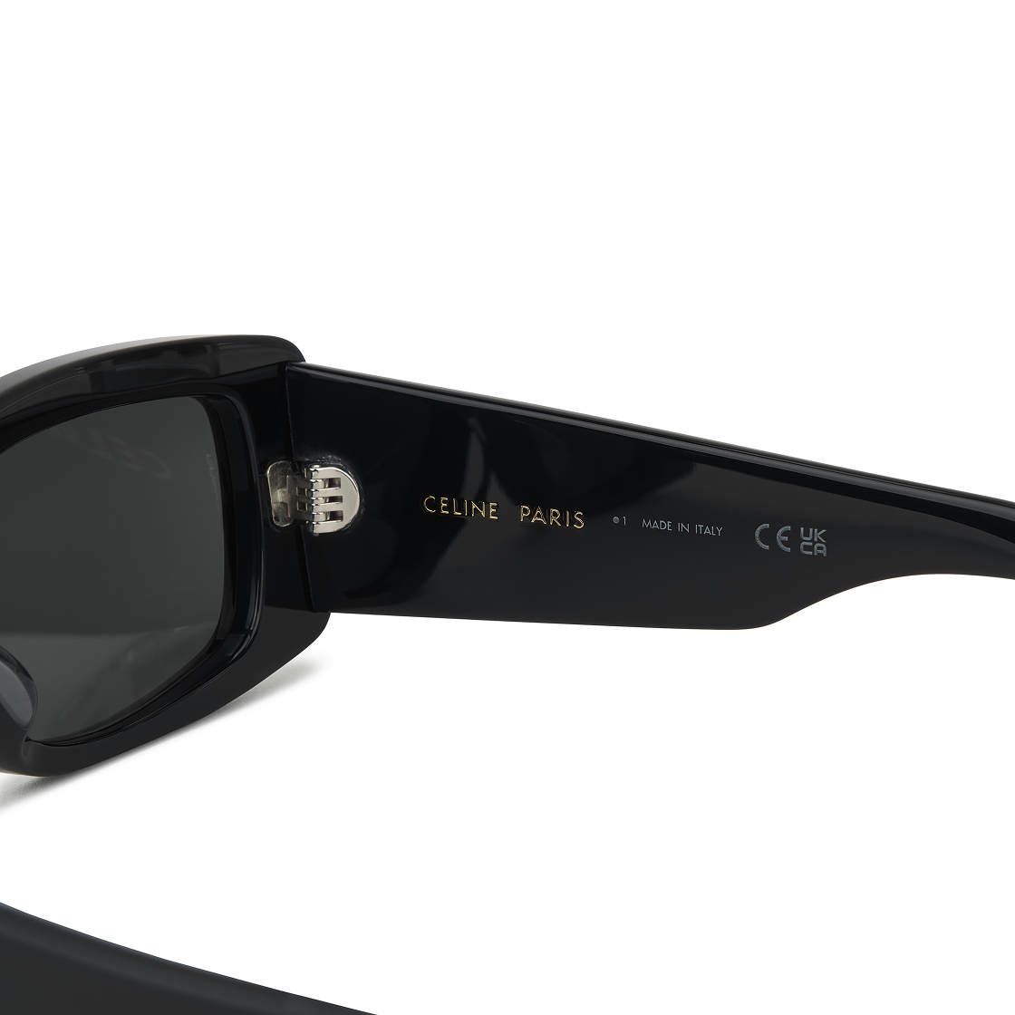 (W) 셀린느 아세테이트 트리옹프 XL 01 선글라스 블랙((W) Celine Triomphe XL 01 Sunglasses in Acetate Black) - 5