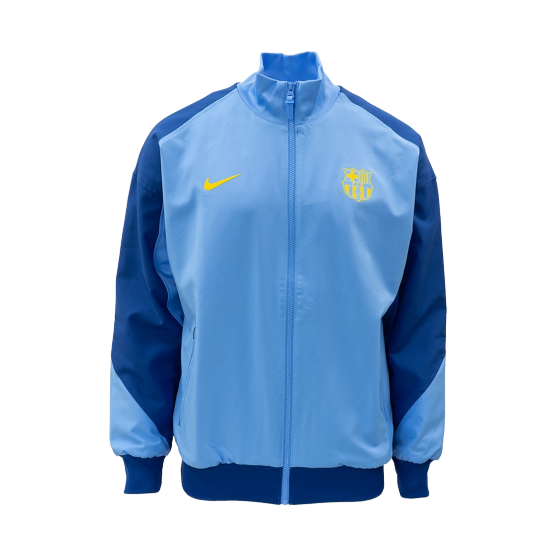 FZ3958-412 Nike FC Barcelona Strike Fourth Dri-Fit Soccer Anthem Jacket Blue Gym Blue (FZ3958-412) (Non Marking Ver.)