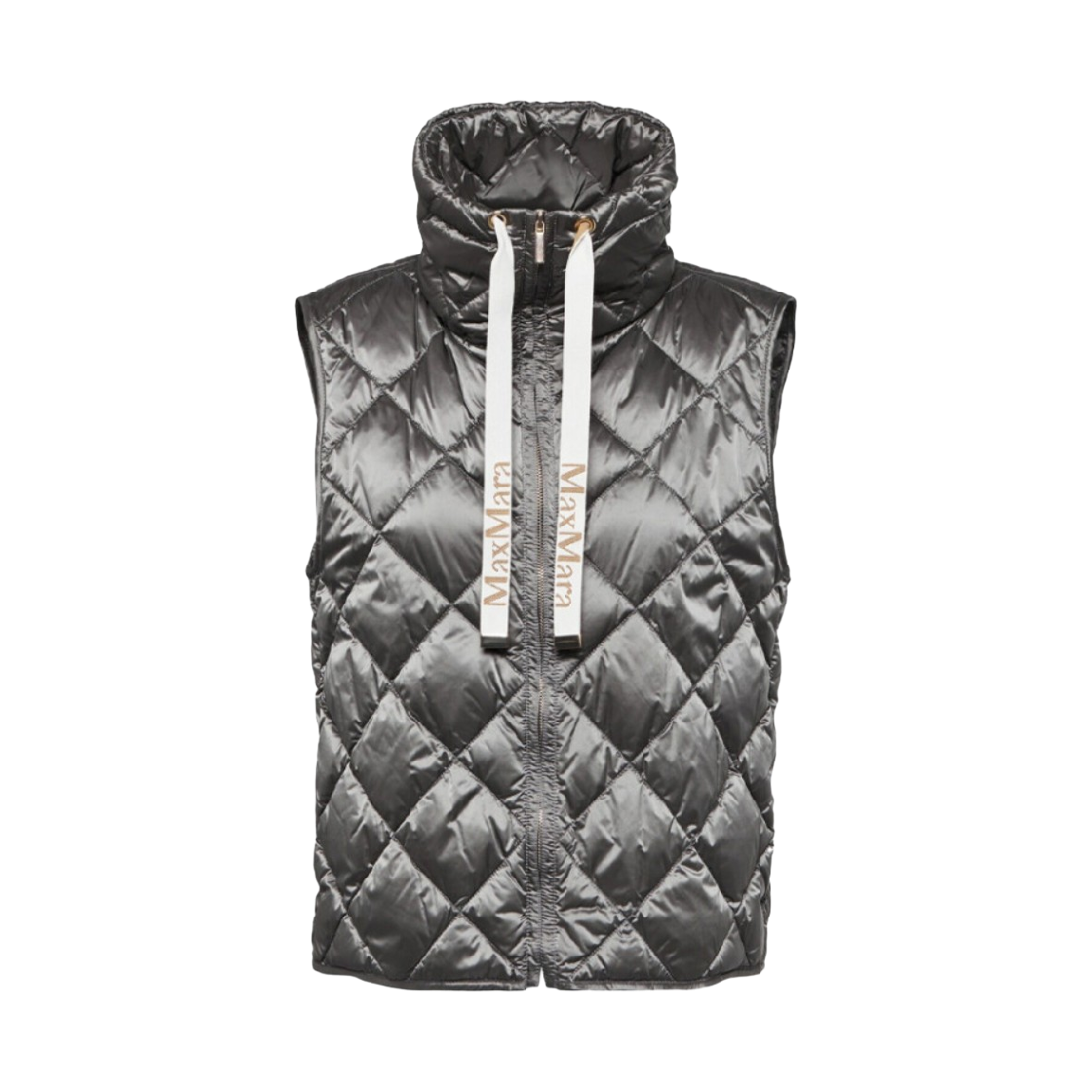 (W) 막스마라 더 큐브 트레깃 발수 캔버스 숏 질레 다크 그레이((W) Max Mara The Cube Tregic Water-Repellent Canvas Short Gilet Dark Grey)
