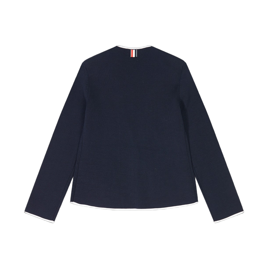 (W) 톰브라운 메리노 울 더블 페이스 칼라리스 자켓 네이비((W) Thom Browne Merino Wool Double Face Collarless Jacket Navy) - 2