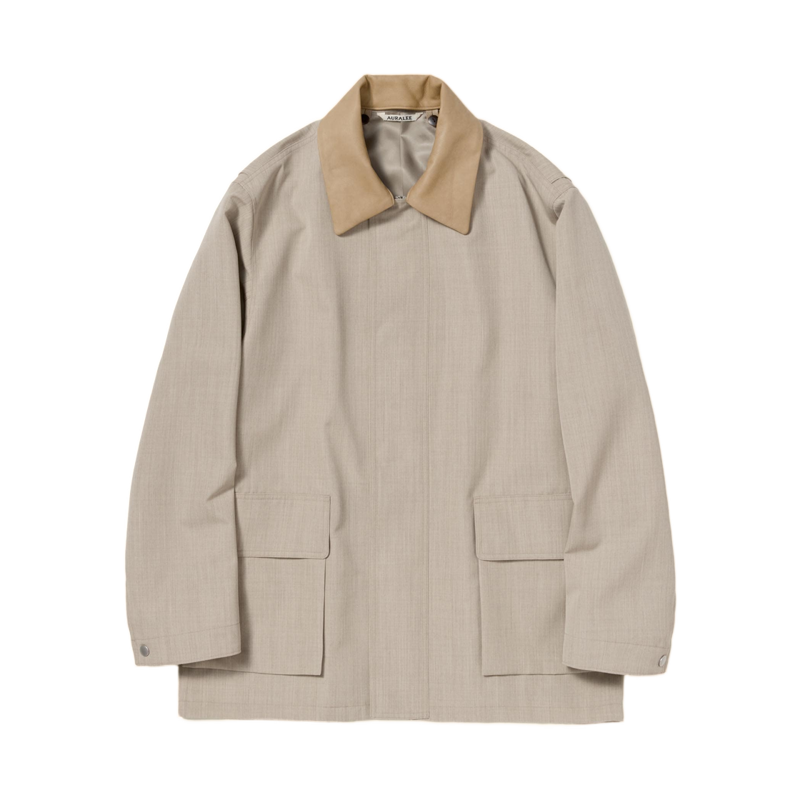 (W) 오라리 울 맥스 캔버스 블루종 탑 그레이 베이지 - 26SS(Auralee Wool Max Canvas Blouson Top Gray Beige - 26SS)