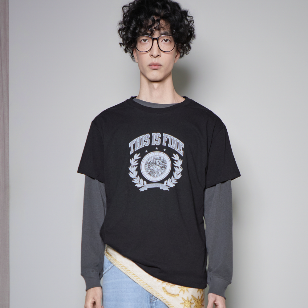 디스이즈파인 스탠다드 로렐즈 티 블랙(THIS IS FINE Standard Laurels Tee Black) - 2