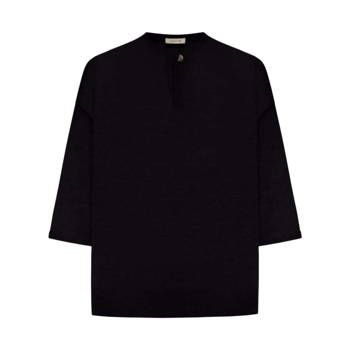피어 오브 갓 파인스트릭 헨리 티셔츠 블랙(Fear of God Feinstrick Henley T-Shirt Black)