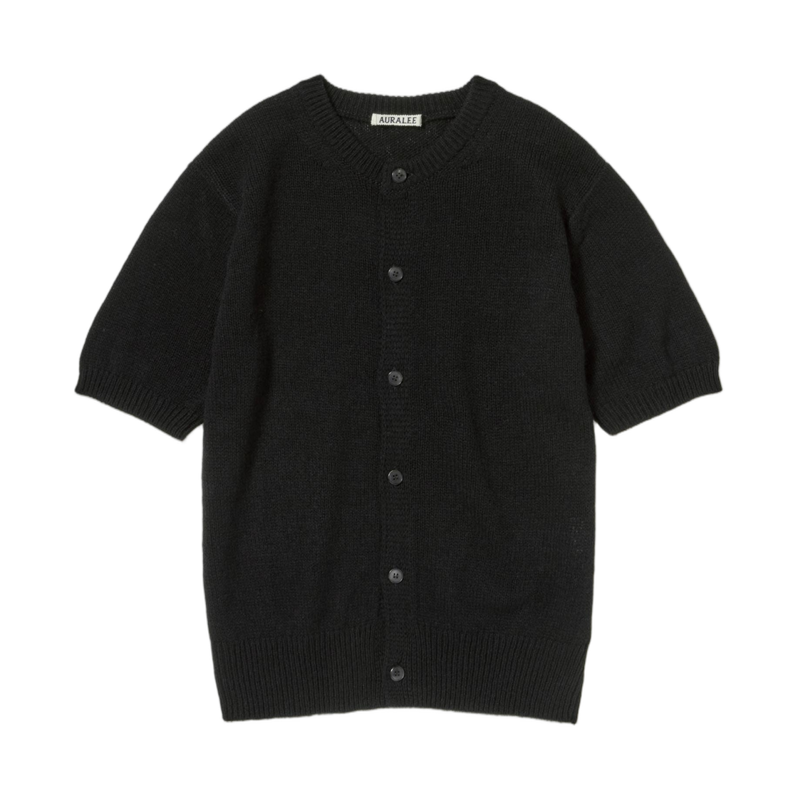 (W) 오라리 썸머 캐시미어 니트 하프 슬리브 가디건 블랙 - 26SS(Auralee Summer Cashmere Knit Half Sleeved Cardigan Black - 26SS) - 1