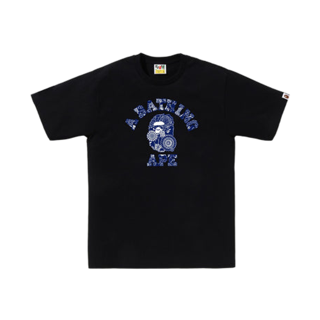베이프 재패니즈 인디고 아트 카모 컬리지 티셔츠 블랙 네이비(BAPE Japanese Indigo Art Camo College T-Shirt Black Navy) - 1