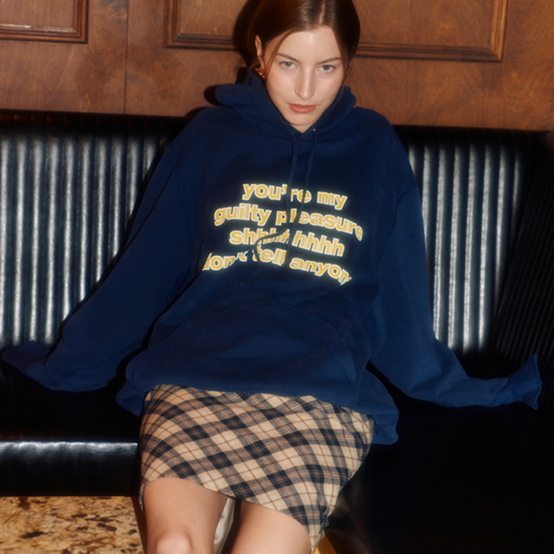 라츠유 돈트 텔 애니원 후디 네이비(LOTS YOU Dont tell anyone Hoodie Navy) - 2