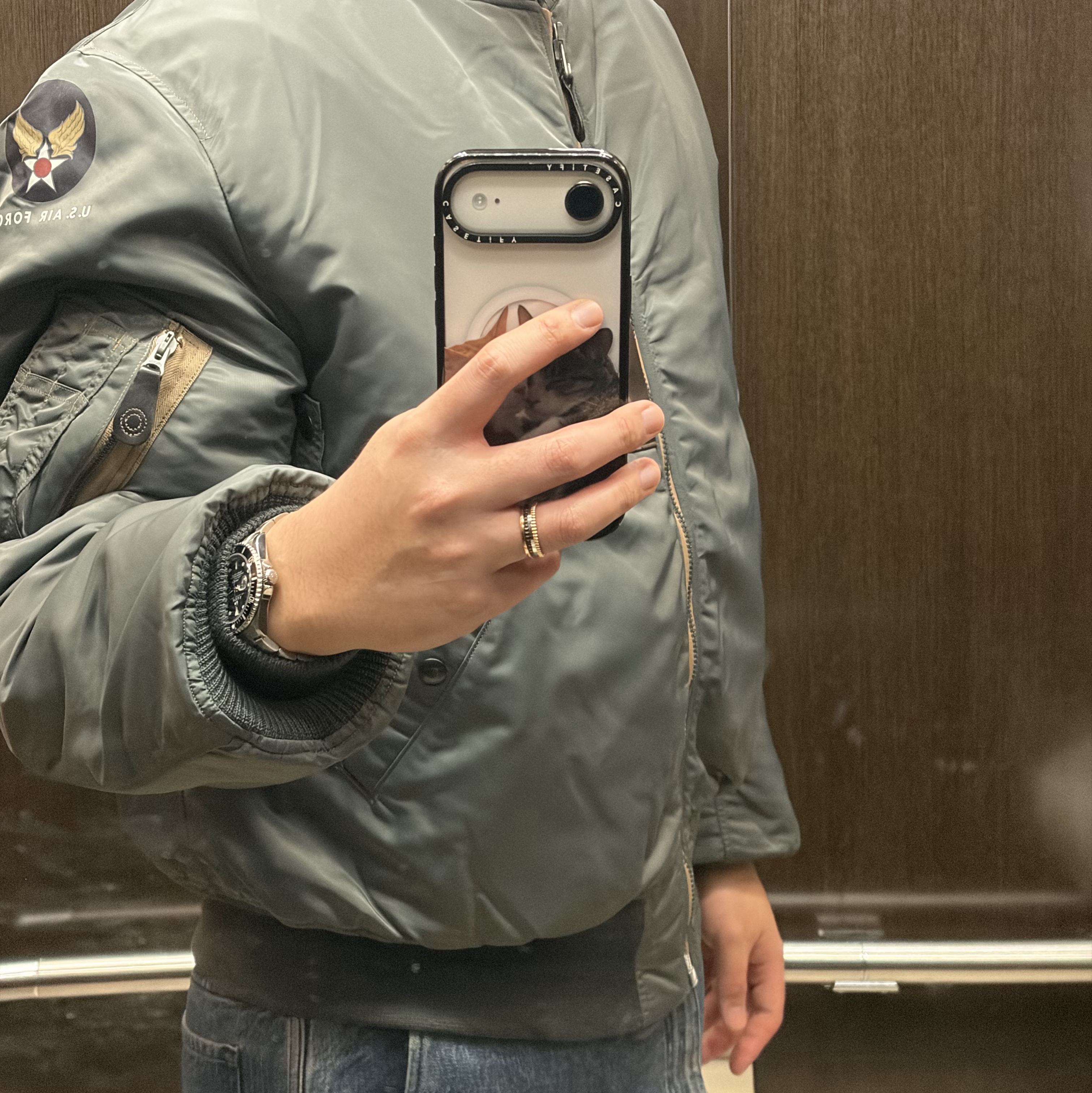 Buzz Rickson's Type MA-1 Flight Jacket Sage Green 착용 스타일