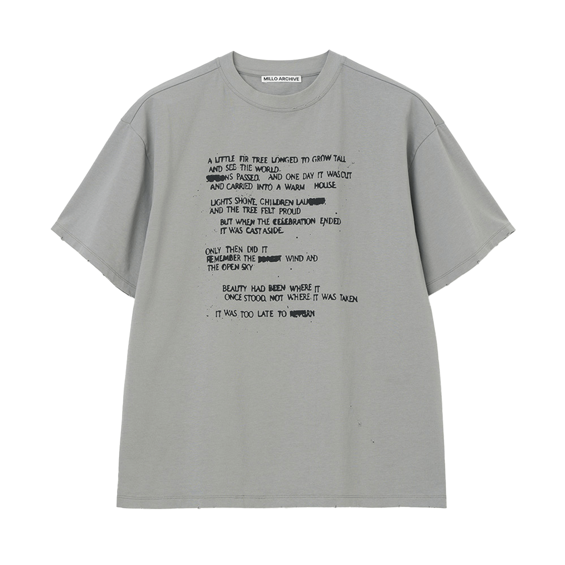 밀로 아카이브 피르 타이포 티셔츠 블루 그레이(Millo Archive Fir Typo T-Shirt Blue Gray)