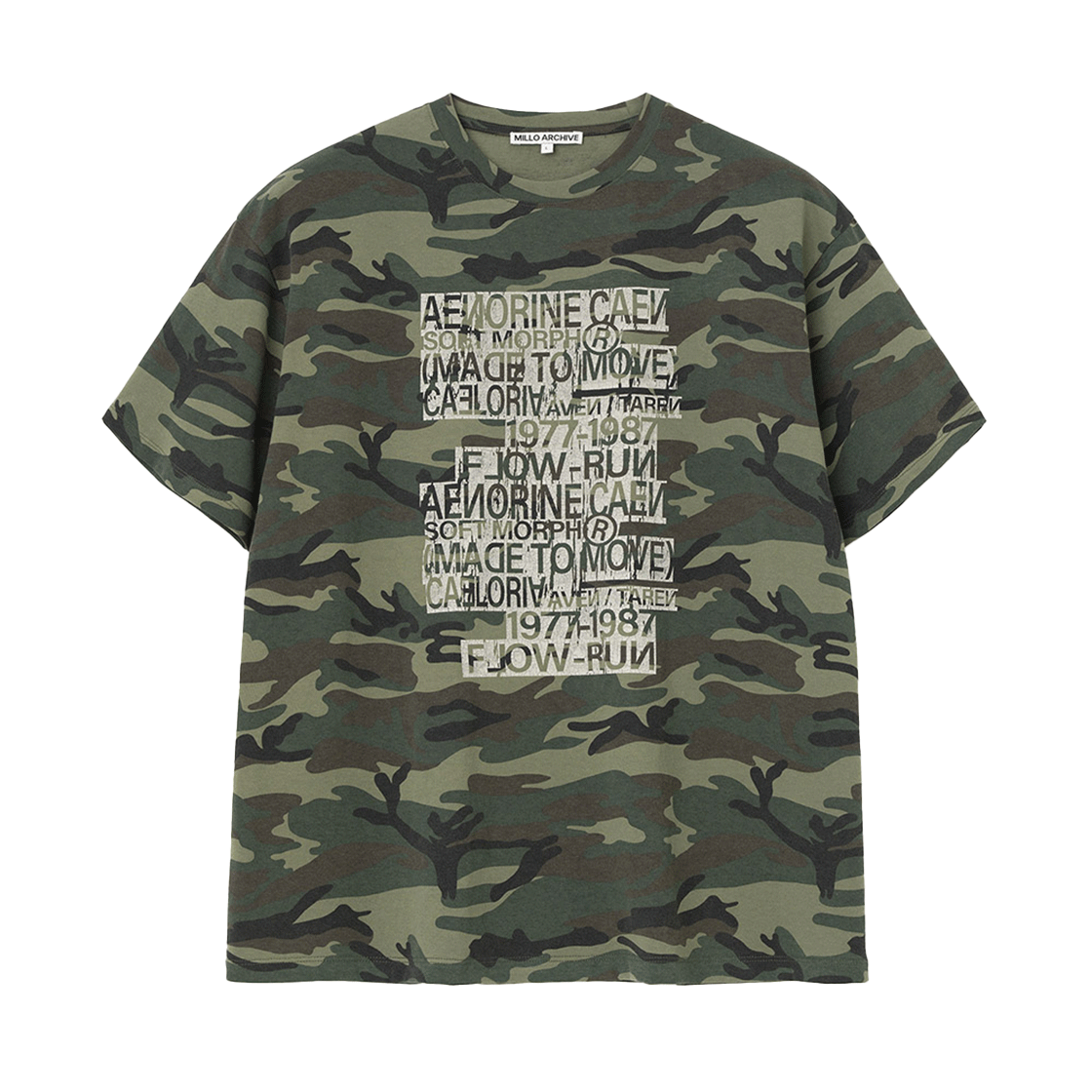 밀로 아카이브 불러틴 카모 티셔츠 카모 그린