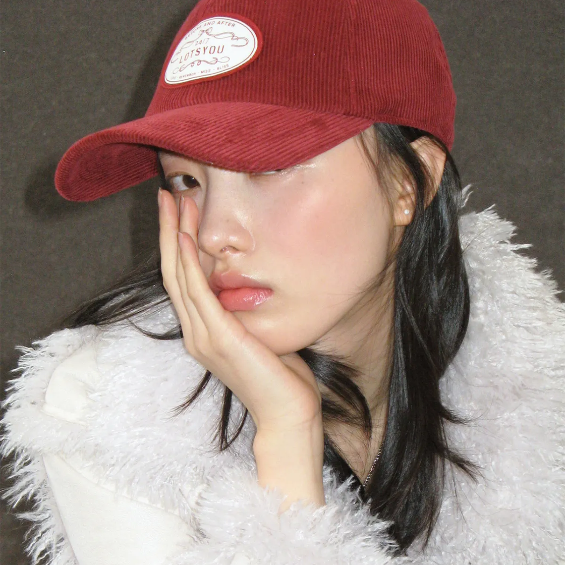 라츠유 클래식 코듀로이 볼캡 레드(LOTS YOU Classic Corduroy Ball cap Red) - 2