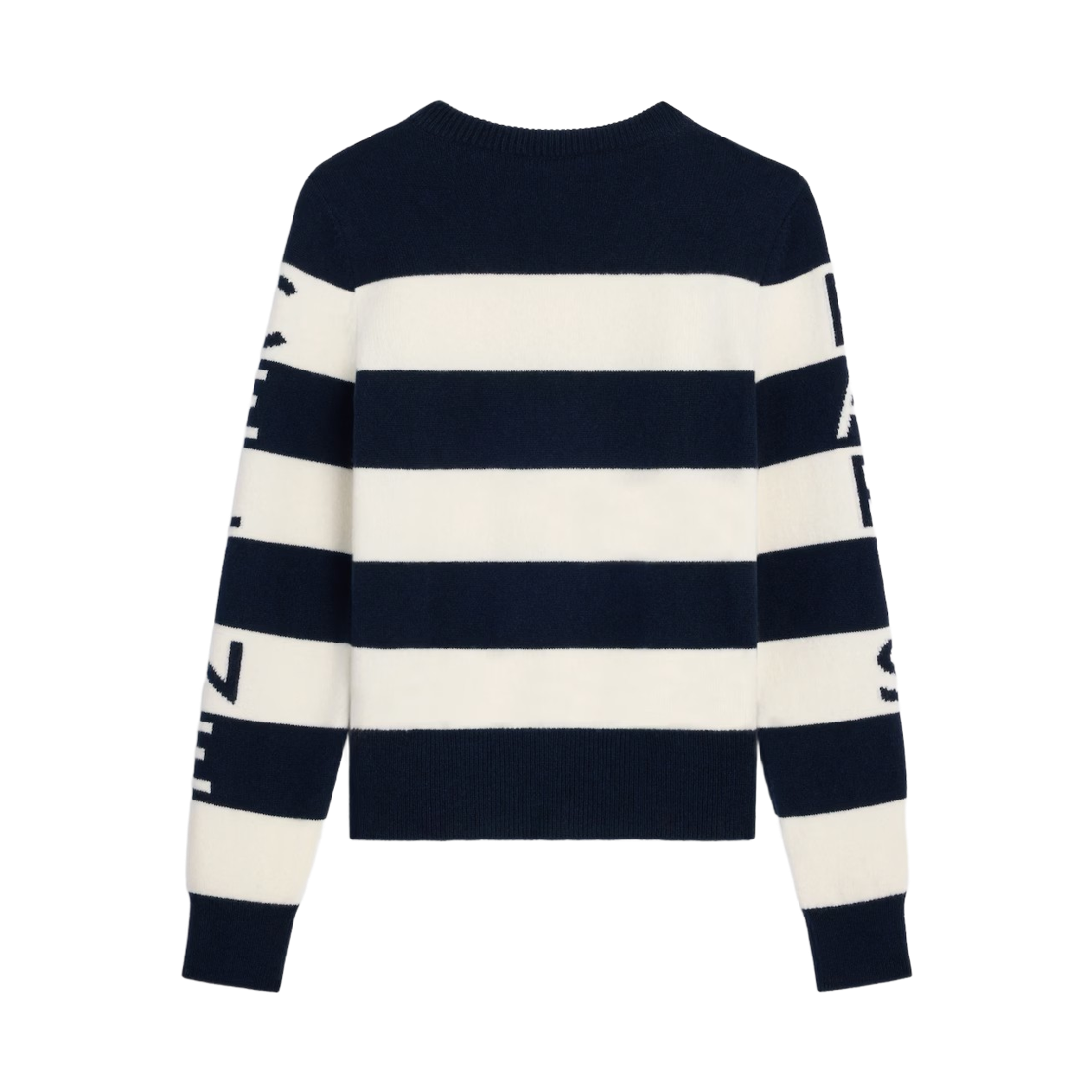 (W) 셀린느 울 캐시미어 크루넥 스웨터 에크루 네이비((W) Celine Wool Cashmere Crewneck Sweater Ecru Navy) - 2