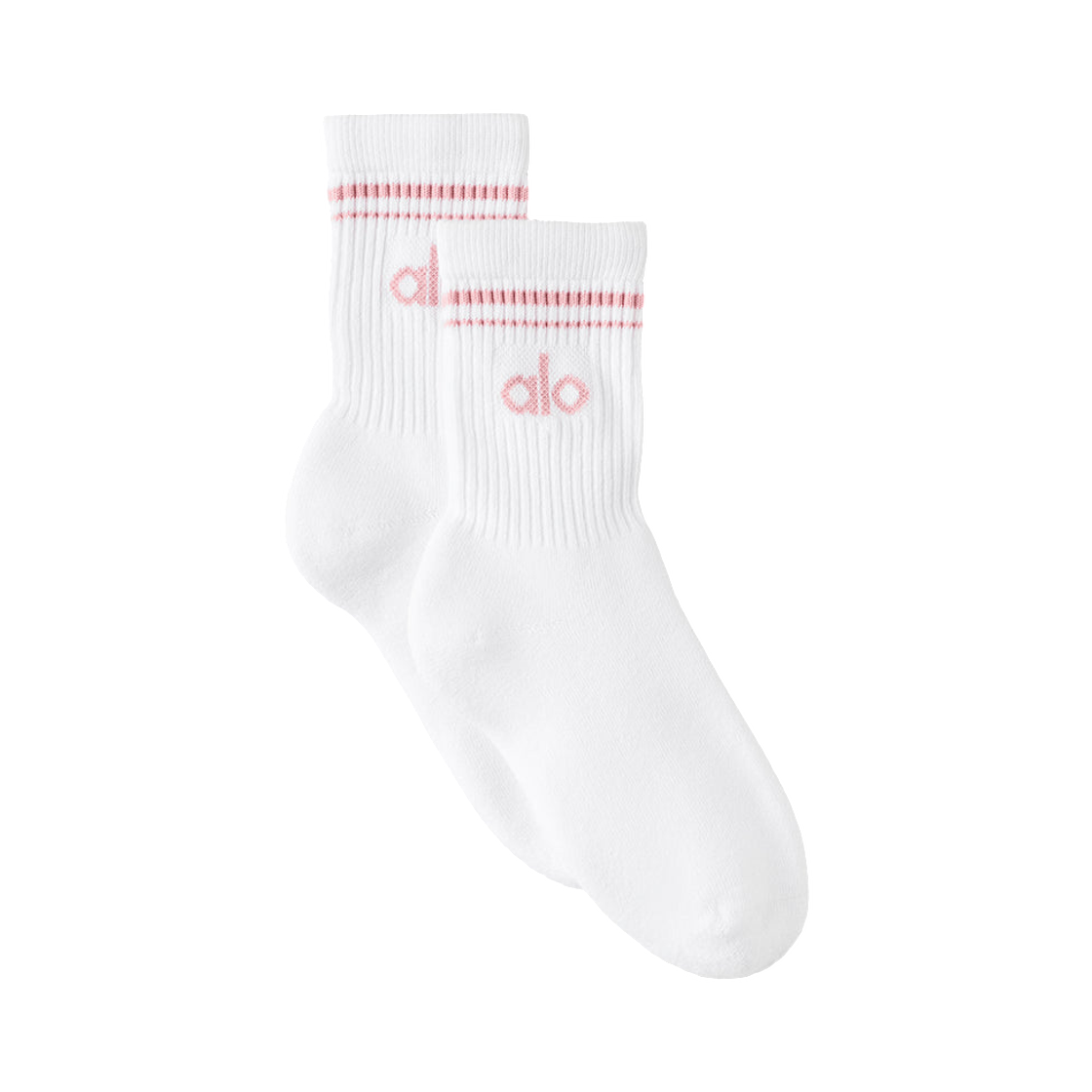 알로 요가 유니섹스 하프 크루 스로우백 삭 화이트 빈티지 핑크(Alo Yoga Unisex Half Crew Throwback Sock White Vintage Pink) - 1