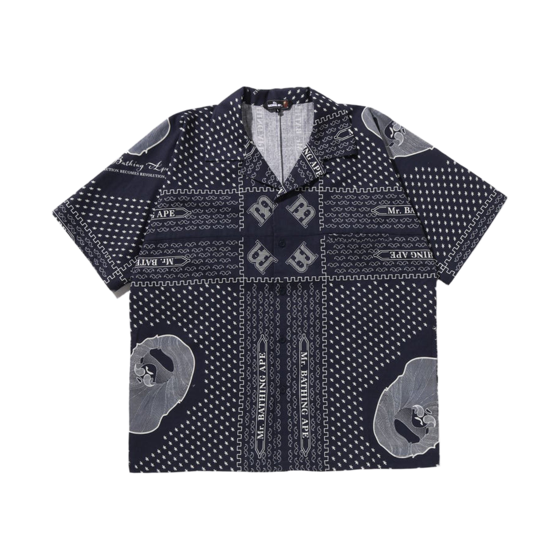 베이프 하와이 숏슬리브 셔츠 네이비(BAPE Hawaii S/S Shirt Navy)