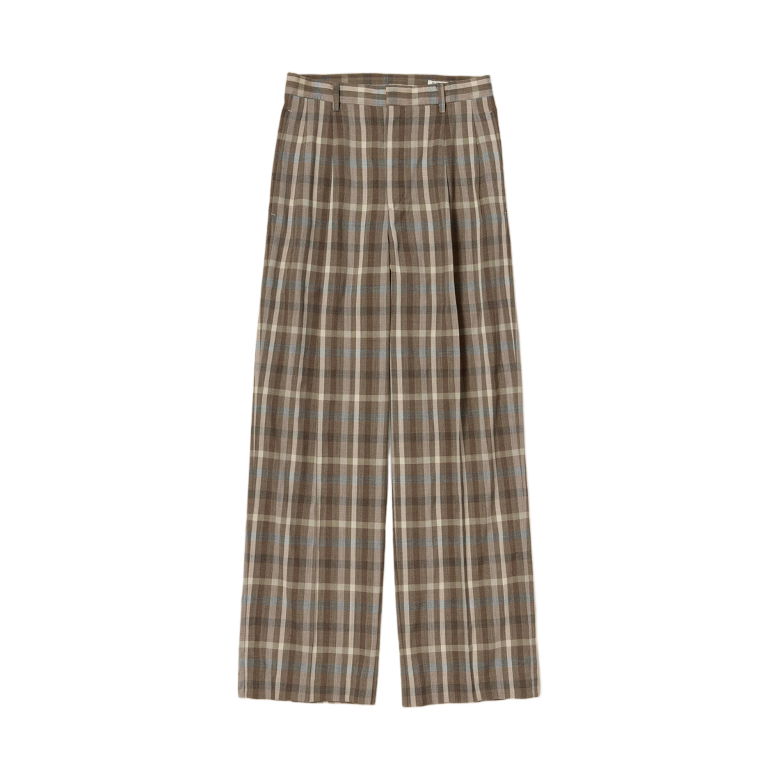 A26SP05TC Auralee Super Fine Tropical Wool Check Two-Tuck Slacks Top Brown Check - 26SS