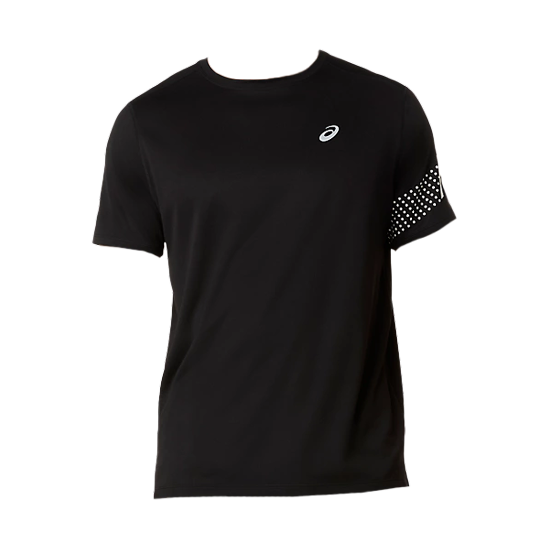 아식스 아이콘 러닝 숏슬리브 셔츠 퍼포먼스 블랙 크림(Asics Icon Running Short Sleeve Shirt Performance Black Cream) - 1