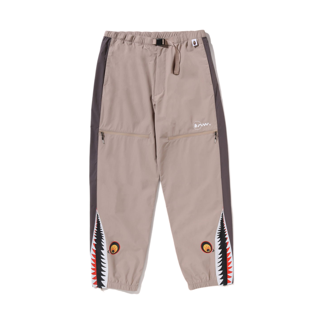 - BAPE x Kazuki Kuraishi 3-Layer Belted Shark Pants Beige