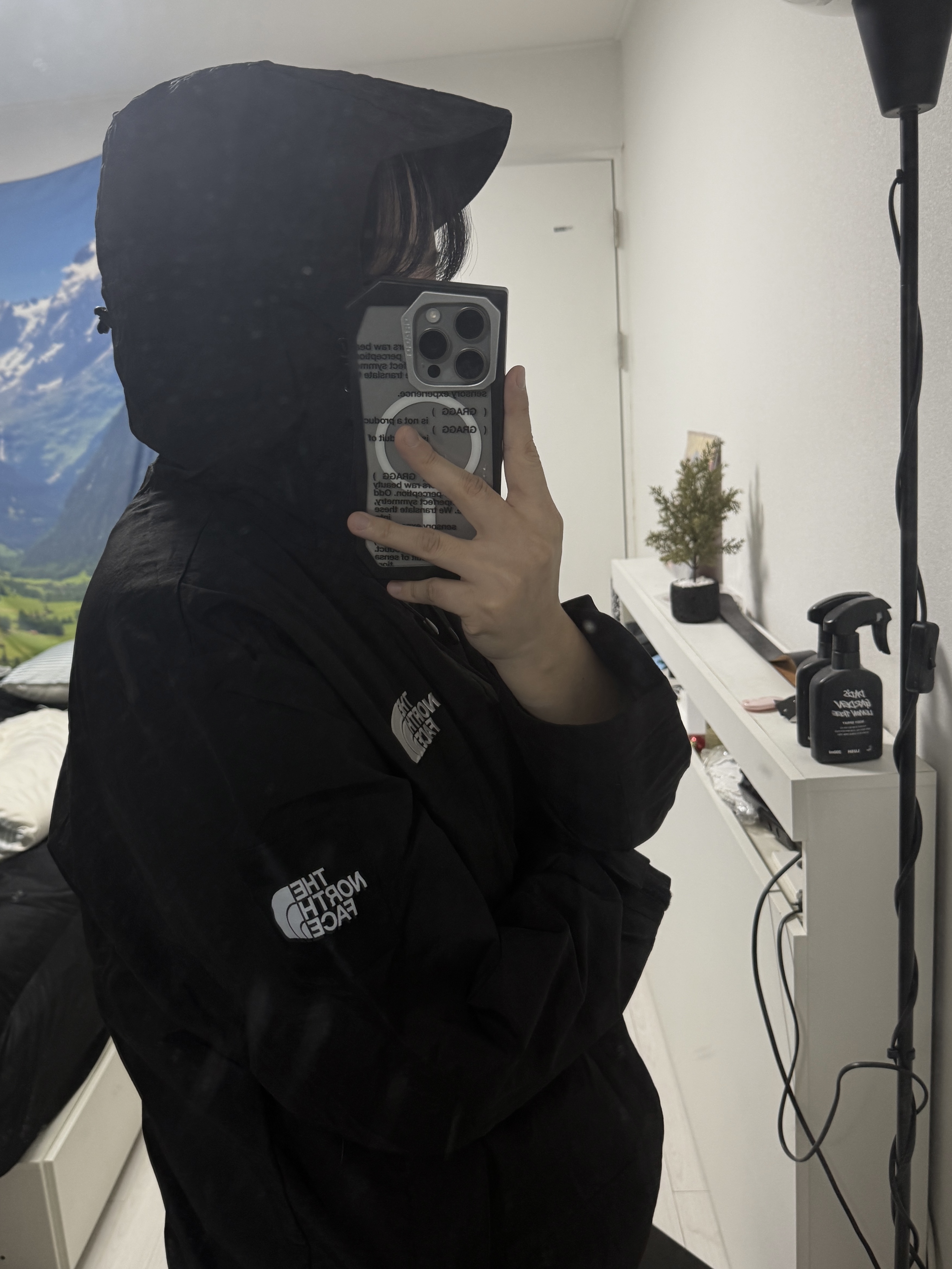 The North Face White Label Martis EX Jacket Black 착용 스타일