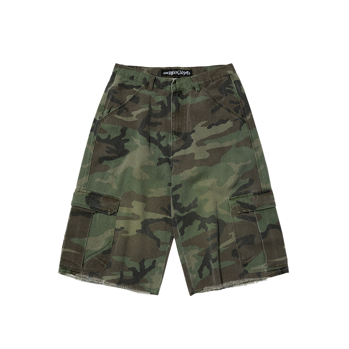 스웨이드 카모 카고 쇼츠 그린 카모(Suade Camo Cargo Shorts Green Camo)