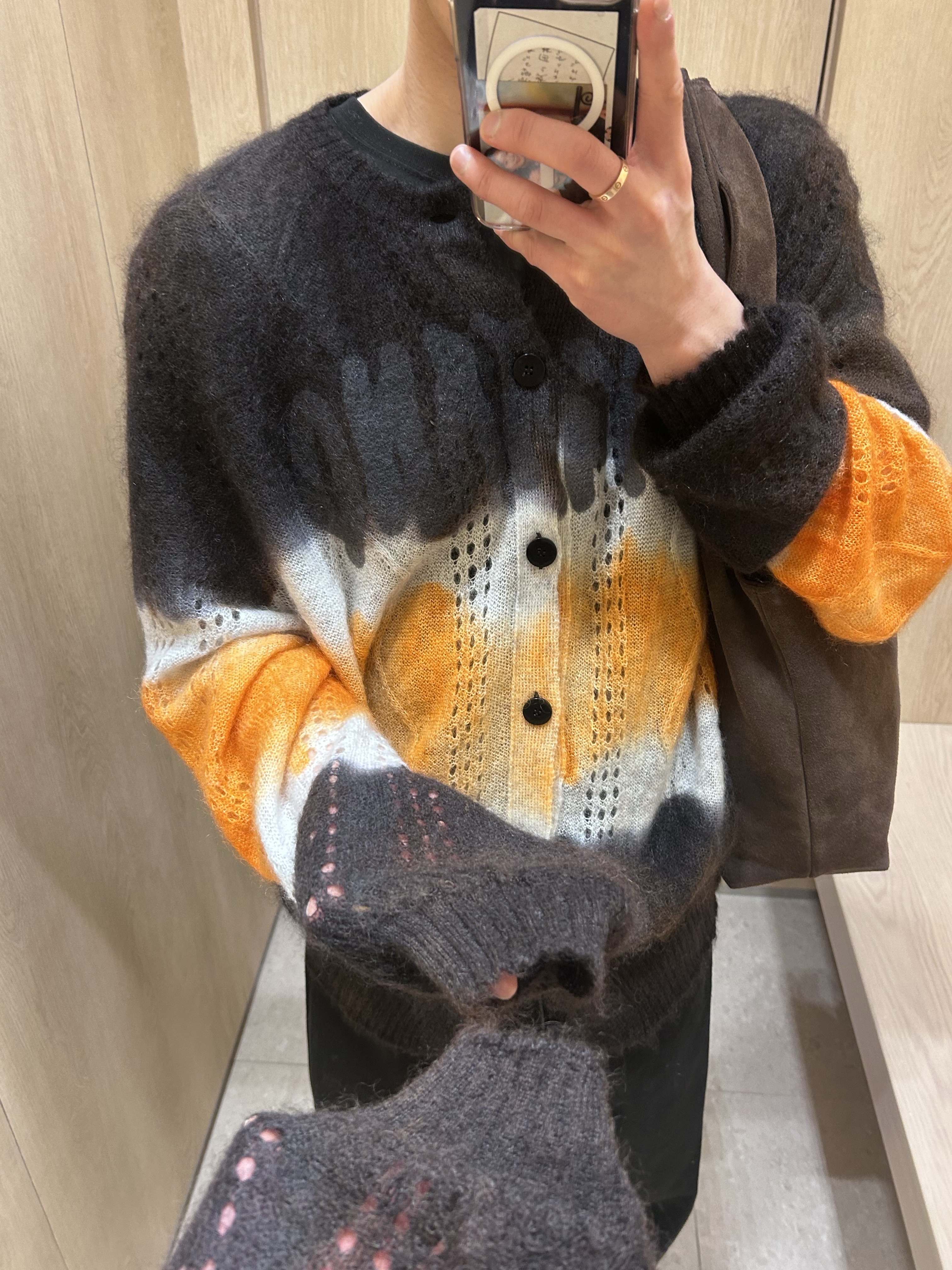 Magliano Psychedelic Bimbo Cardigan Orange Mix - 26SS 착용 스타일 - 3