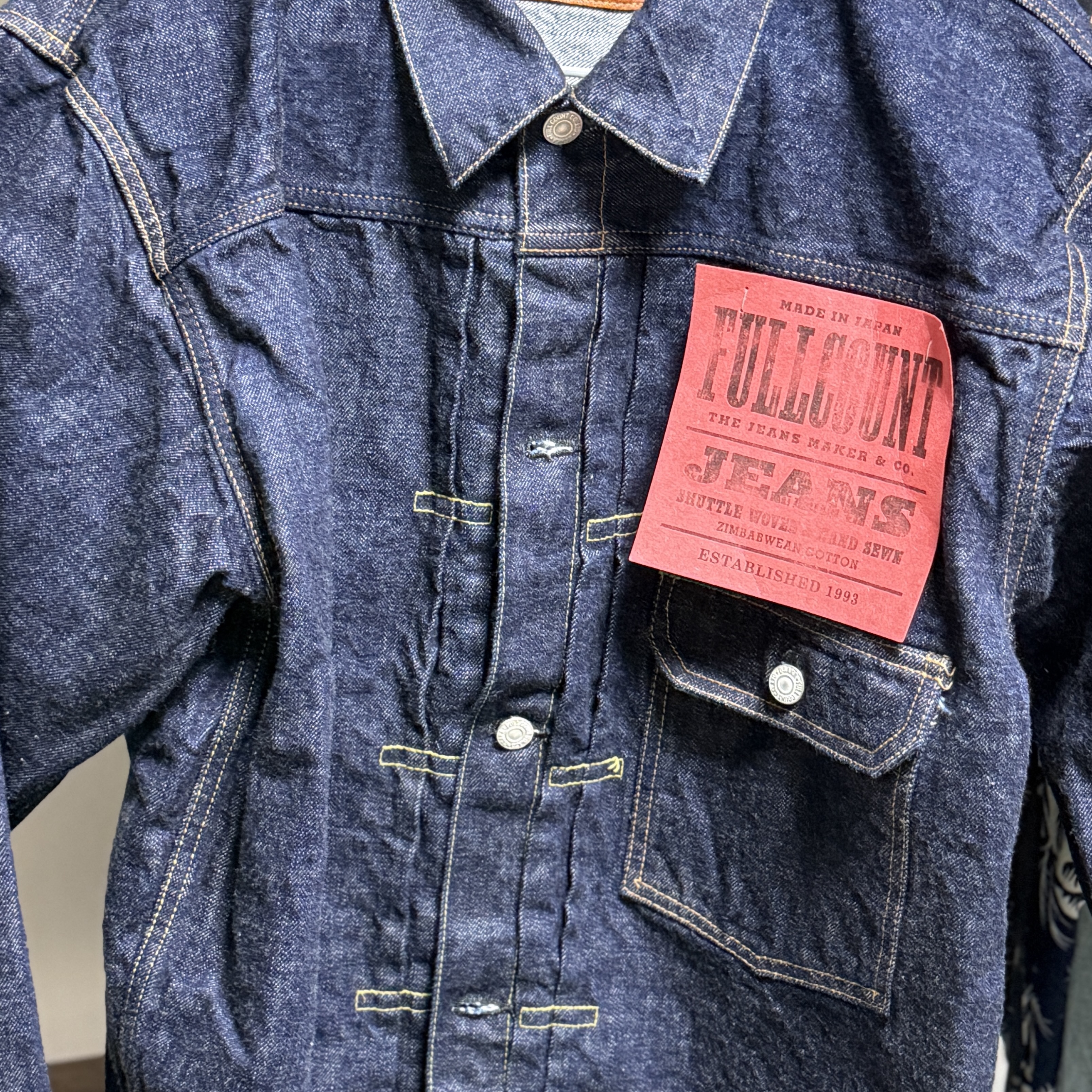 Fullcount 2107W-20 Type 1 Denim Jacket One Wash Indigo Blue 착용 스타일