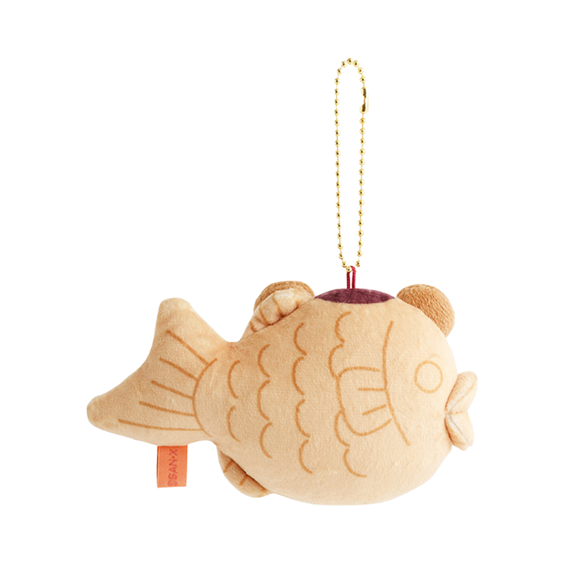 산엑스 리락쿠마 타이야키 행잉 플러시 키체인 리락쿠마 브라운(San-X Rilakkuma Taiyaki Hanging Plush Keychain Rilakkuma Brown) - 2