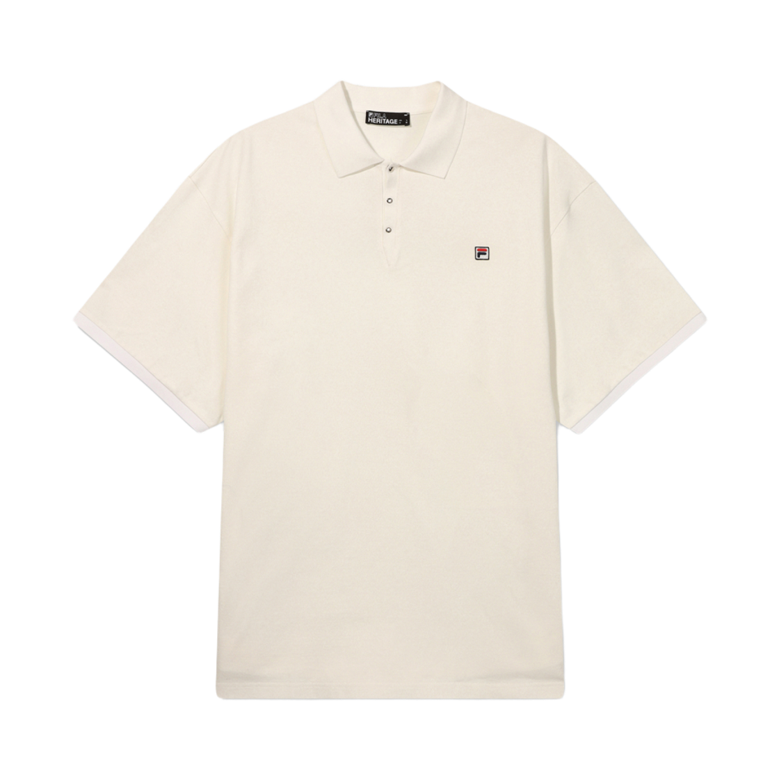 [6% 적립] FILA HERITAGE COLLECTION 오버핏 피케 반팔티 화이트([6% 적립] FILA HERITAGE COLLECTION INDIRIZZO Pique Polo White) - 1