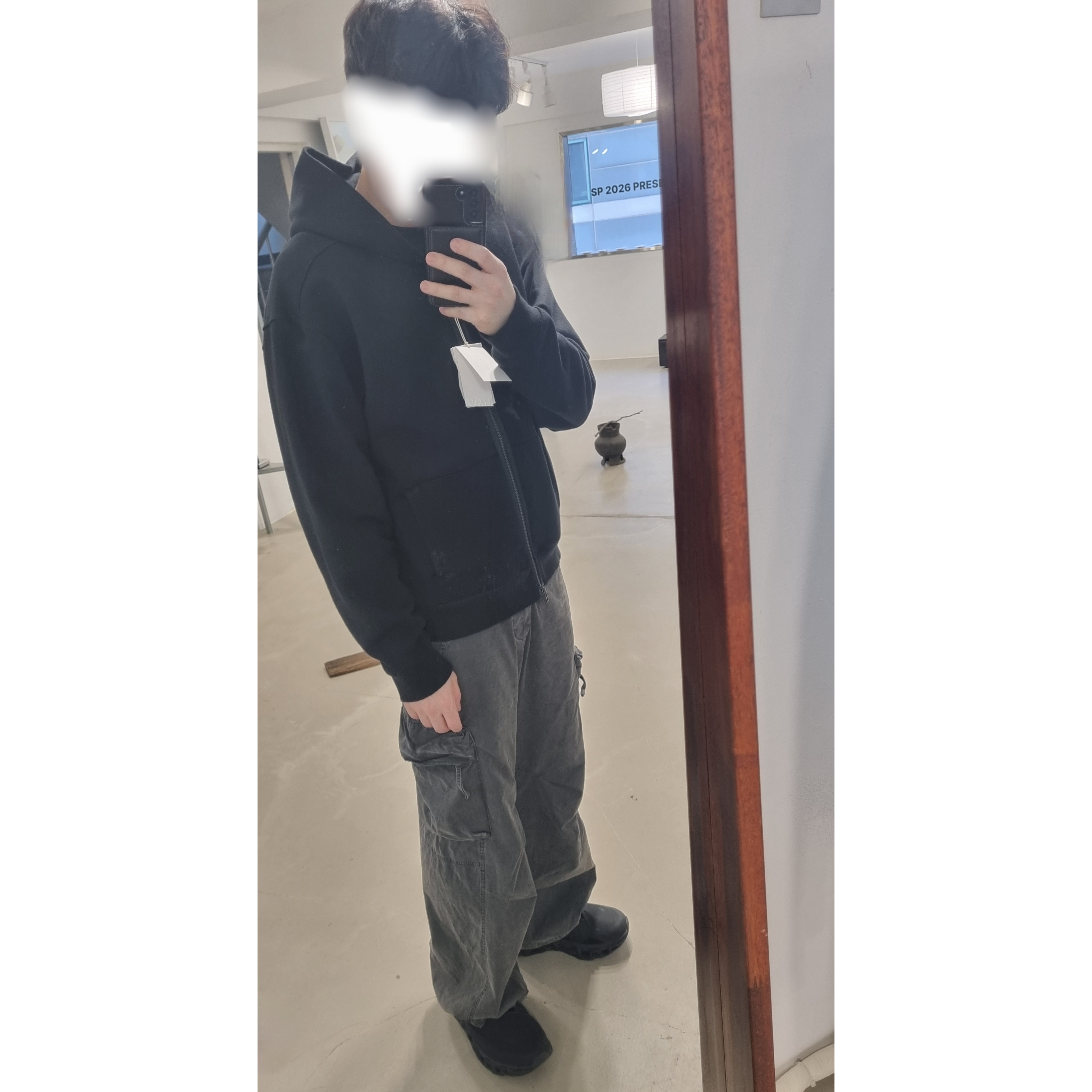 On Running x Post Archive Faction (Paf) Cloudmonster 2 Black Magnet 착용 스타일 - 1