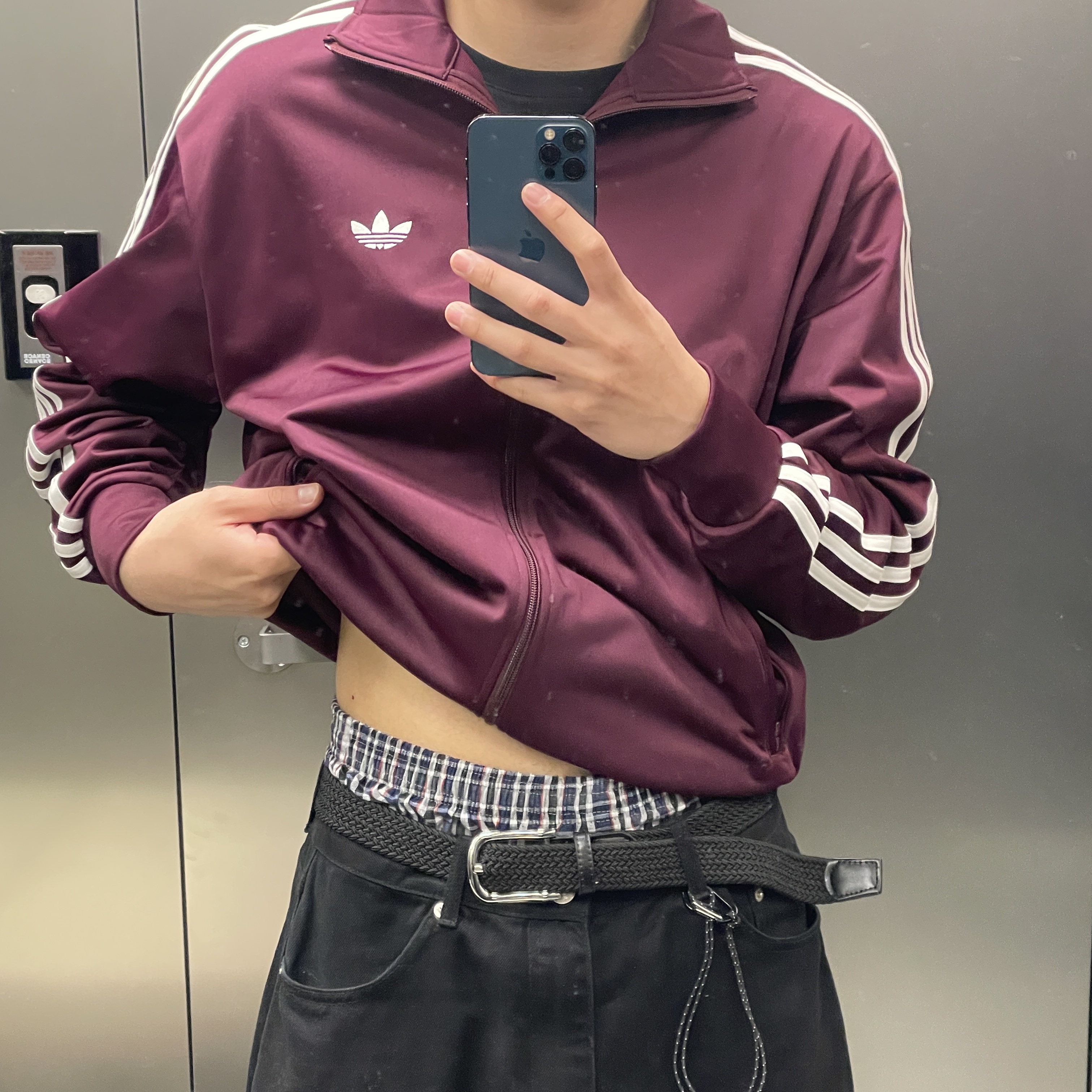 Adidas Adicolor Classic Firebird Track Top Maroon - KR Sizing 착용 스타일 - 3