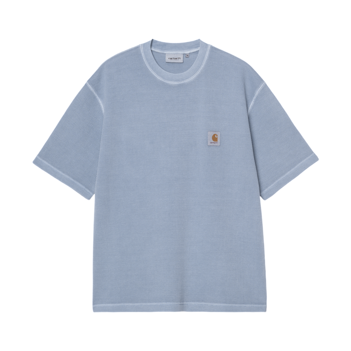 칼하트 WIP 숏슬리브 넬슨 와플 티셔츠 젠틀 블루 가먼트 다이드(Carhartt WIP S/S Nelson Waffle T-Shirt Gentle Blue Garment Dyed) - 1