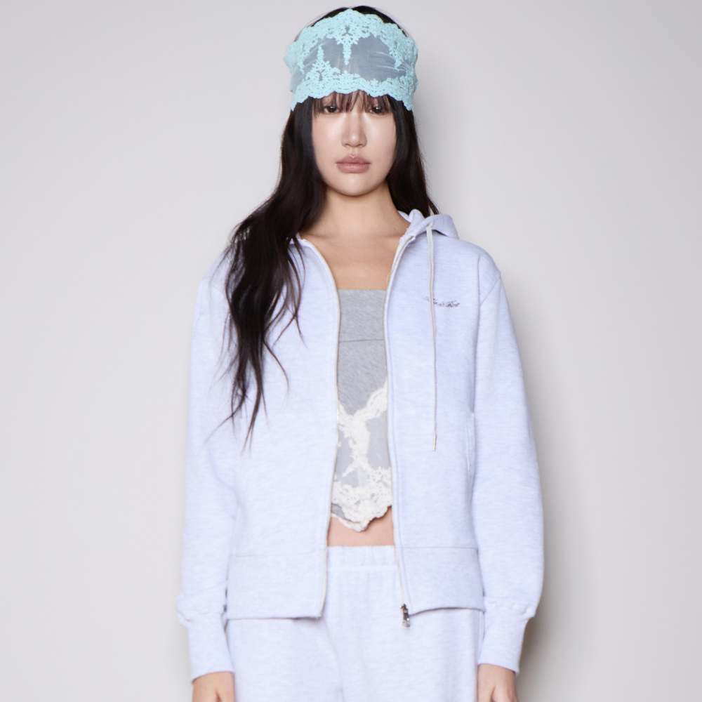 디스이즈파인 스탠다드 집업 후디 멜란지그레이(THIS IS FINE Standard Zip Hoodie Melange Gray) - 2