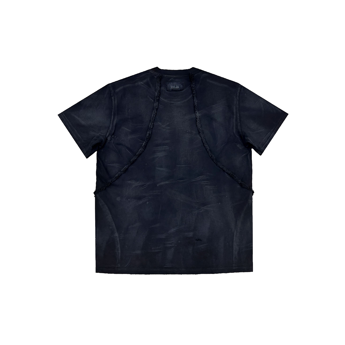 비엘알 오일 워시 컷오프 로고 숏 슬리브 티셔츠 블랙(BLR Oil Wash Cut-Off Logo Short Sleeve T-Shirt Black) - 2