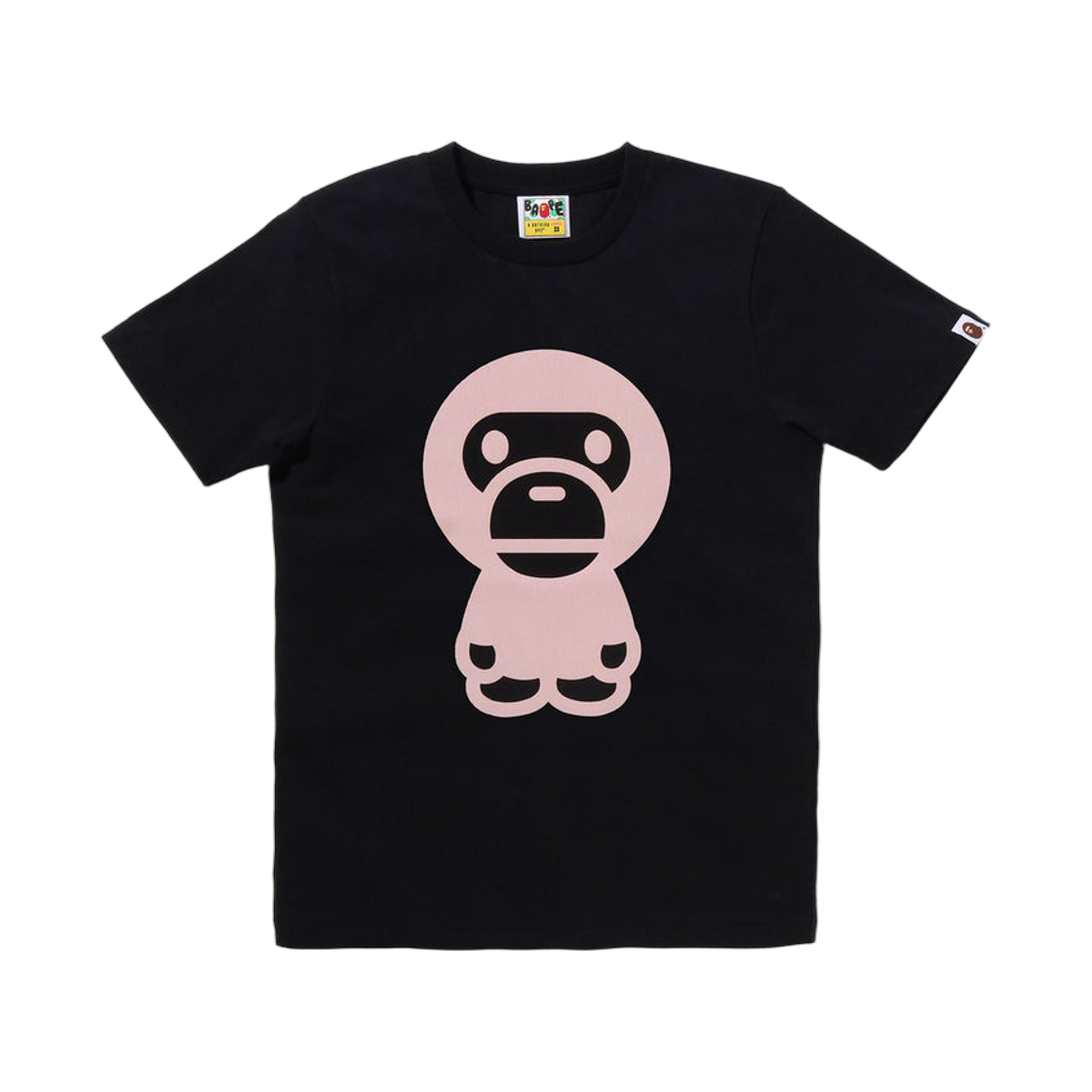 (W) 베이프 컬러 데님 빅 베이비 마일로 티셔츠 블랙((W) BAPE Color Denim Big Baby Milo T-Shirt Black)