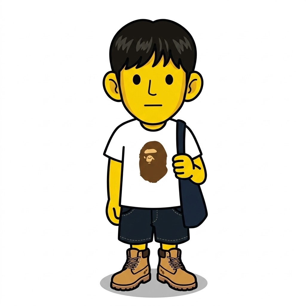 BAPE Big Ape Head T-Shirt White, A.P.C. Laure Tote Bag Blue 착용 스타일