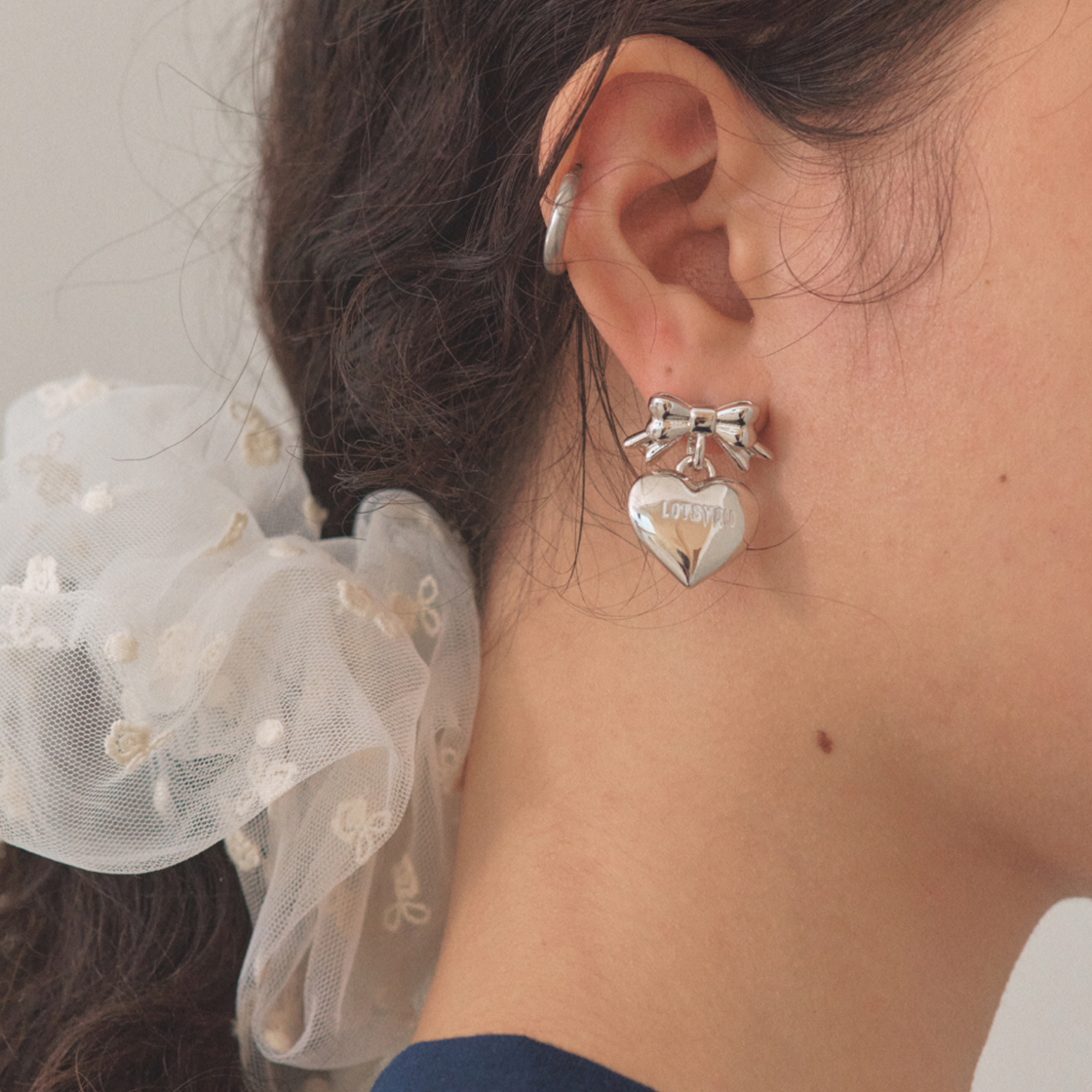 라츠유 러브 발렌타인 이어링 실버(LOTS YOU Love Valentine Earing Silver) - 2