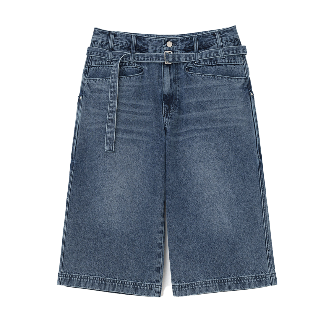 밀로 아카이브 리제르 벨티드 버뮤다 팬츠 데님 블루(Millo Archive Regere Belted Bermuda Pants Denim Blue)