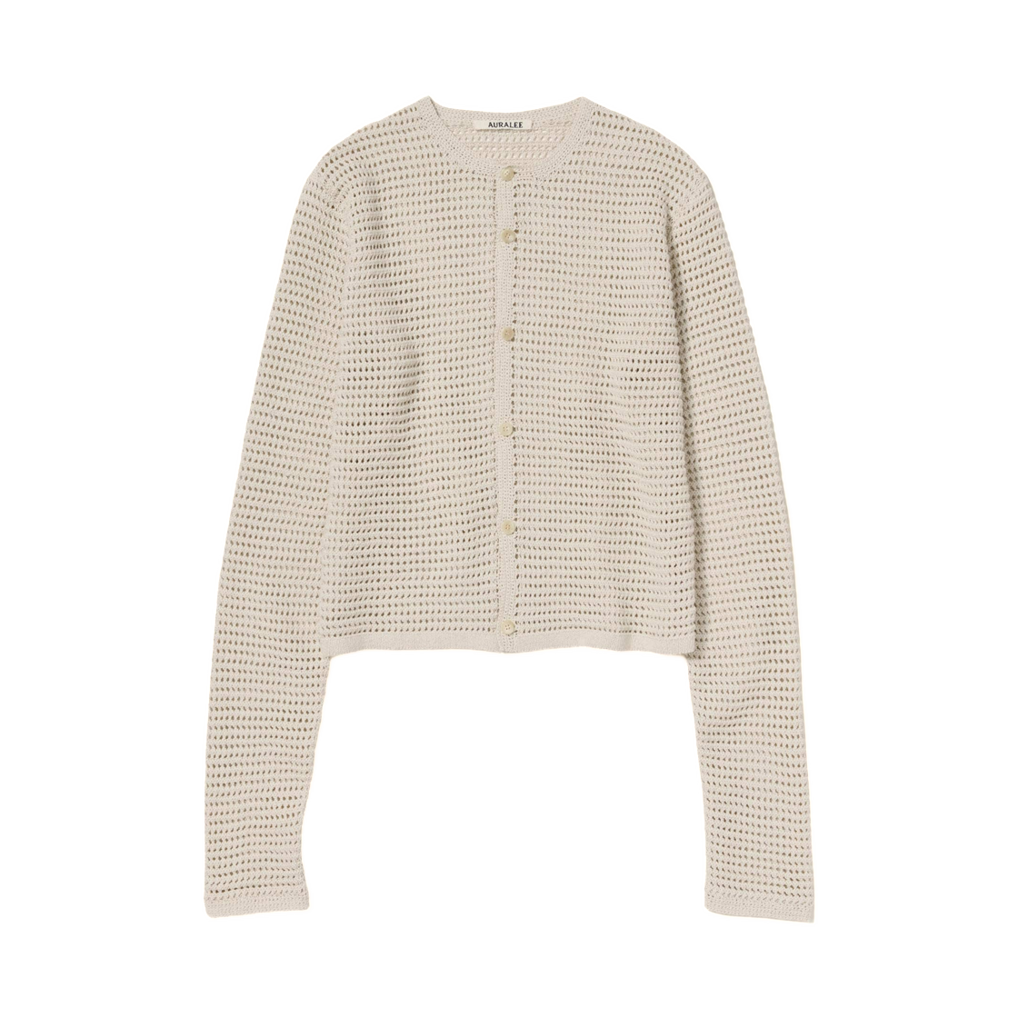 (W) 오라리 투사 실크 코튼 메쉬 니트 가디건 아이보리 - 26SS(Auralee Tussah Silk Cotton Mesh Knit Cardigan Ivory - 26SS) - 1