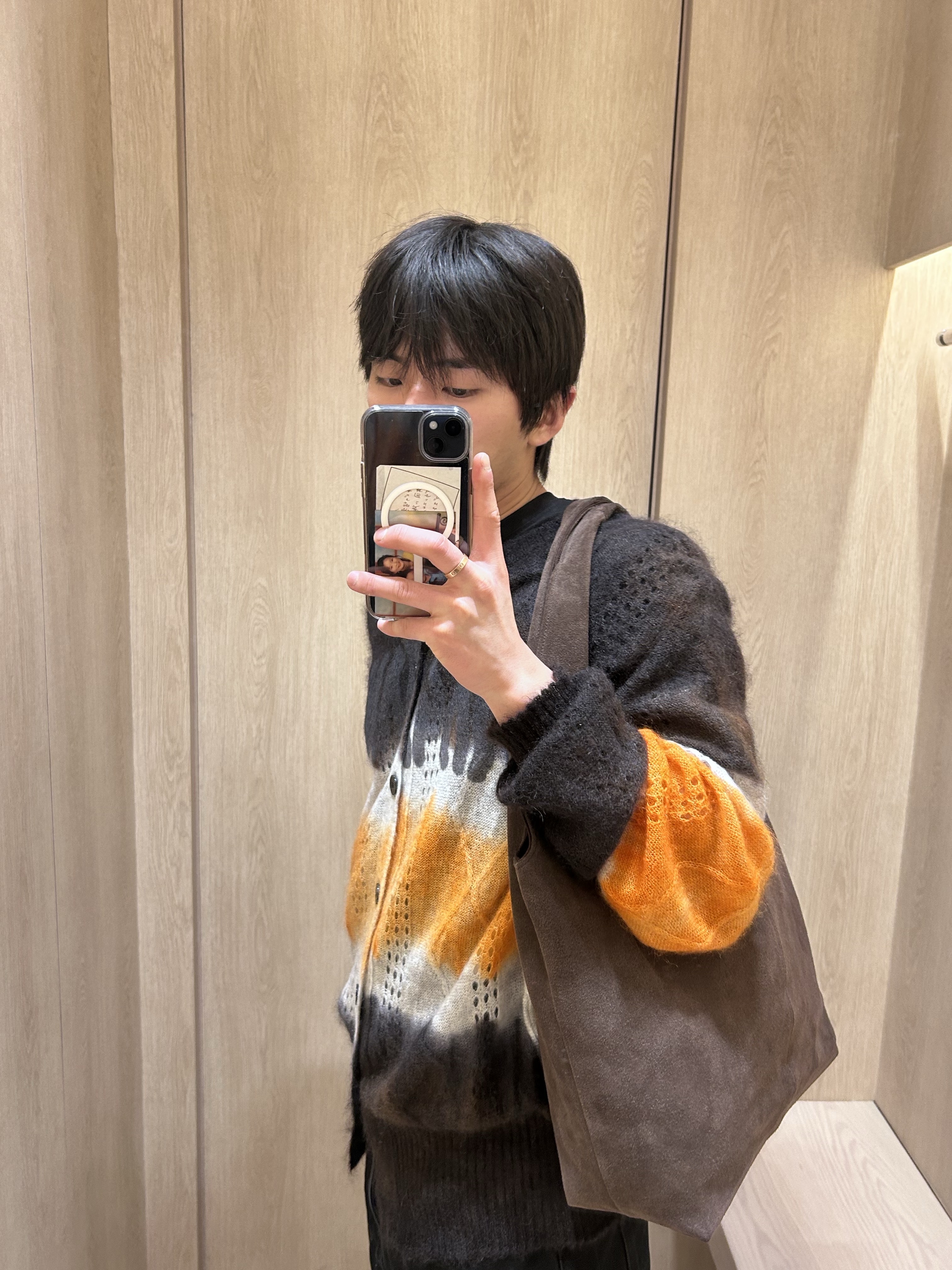 Magliano Psychedelic Bimbo Cardigan Orange Mix - 26SS 착용 스타일 - 5