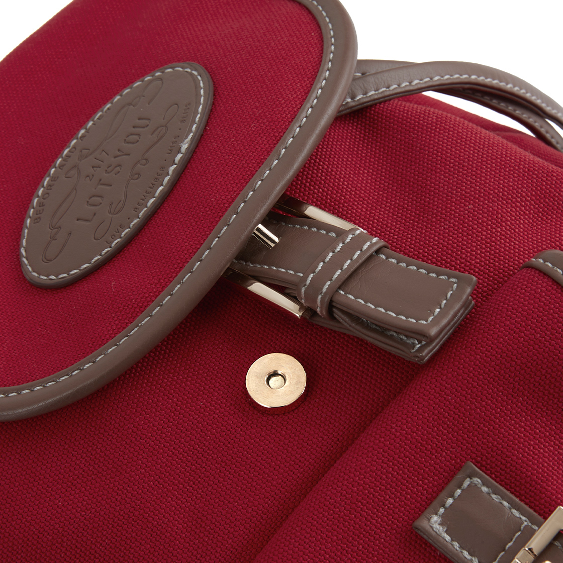 라츠유 노스탤지아 캔버스 백팩 레드(LOTS YOU Nostalgia Canvas Backpack Red) - 5