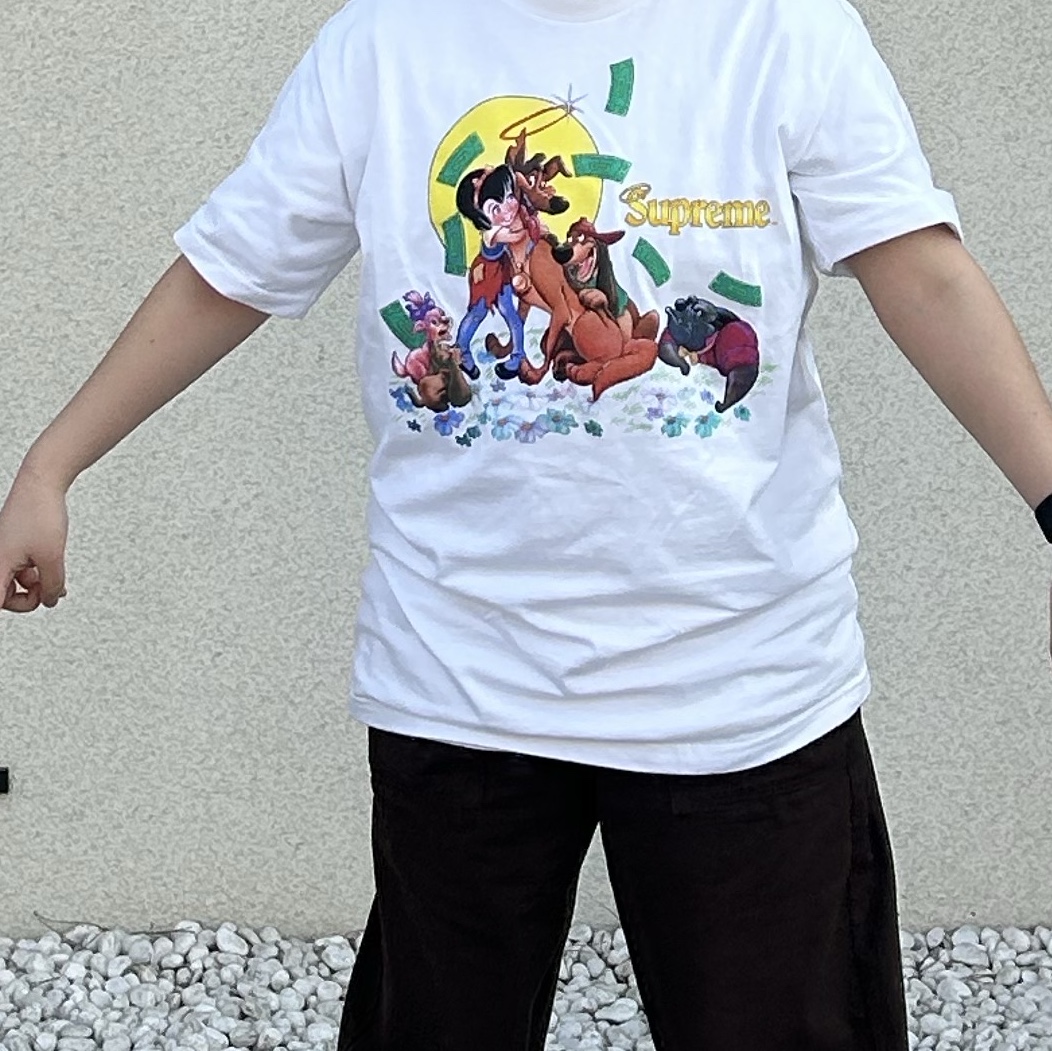 Supreme All Dogs Go To Heaven T-Shirt White - 25FW 착용 스타일 - 1