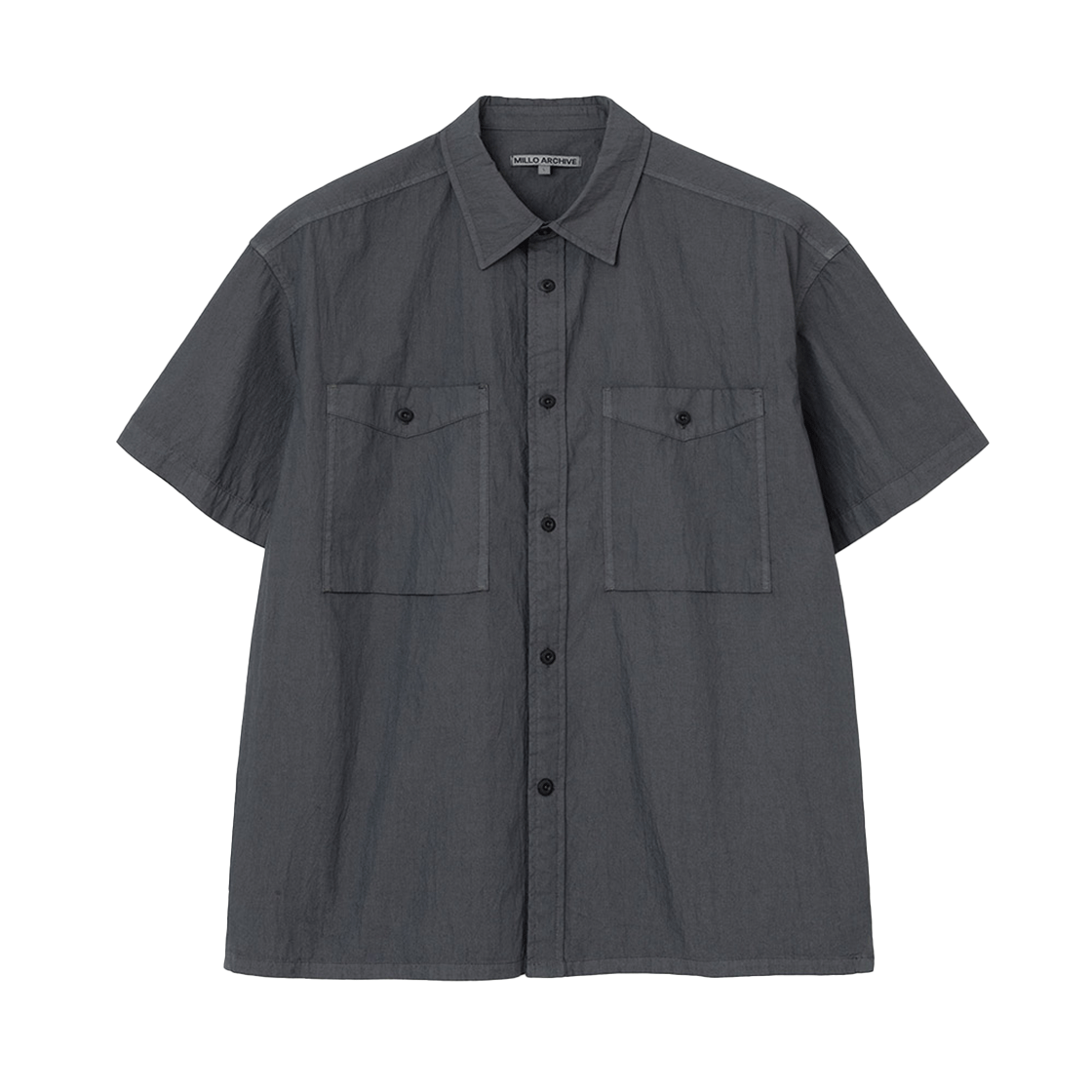 밀로 아카이브 러슬링 하프 셔츠 워시드 차콜(Millo Archive Rustling Half Shirt Washed Charcoal)